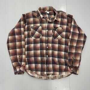 Vintage 70s Prest-Rite Blue/Orange Pattern Flannel